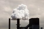 Emissions from the Bluescope steel works at Port Kembla, Wollongong, Australia.