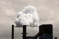 Emissions from the Bluescope steel works at Port Kembla, Wollongong, Australia.
