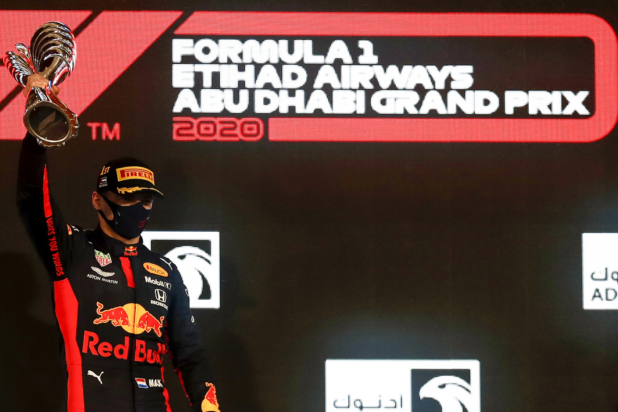 The winners, second place and constructors trophies after the Formula  News Photo - Getty Images