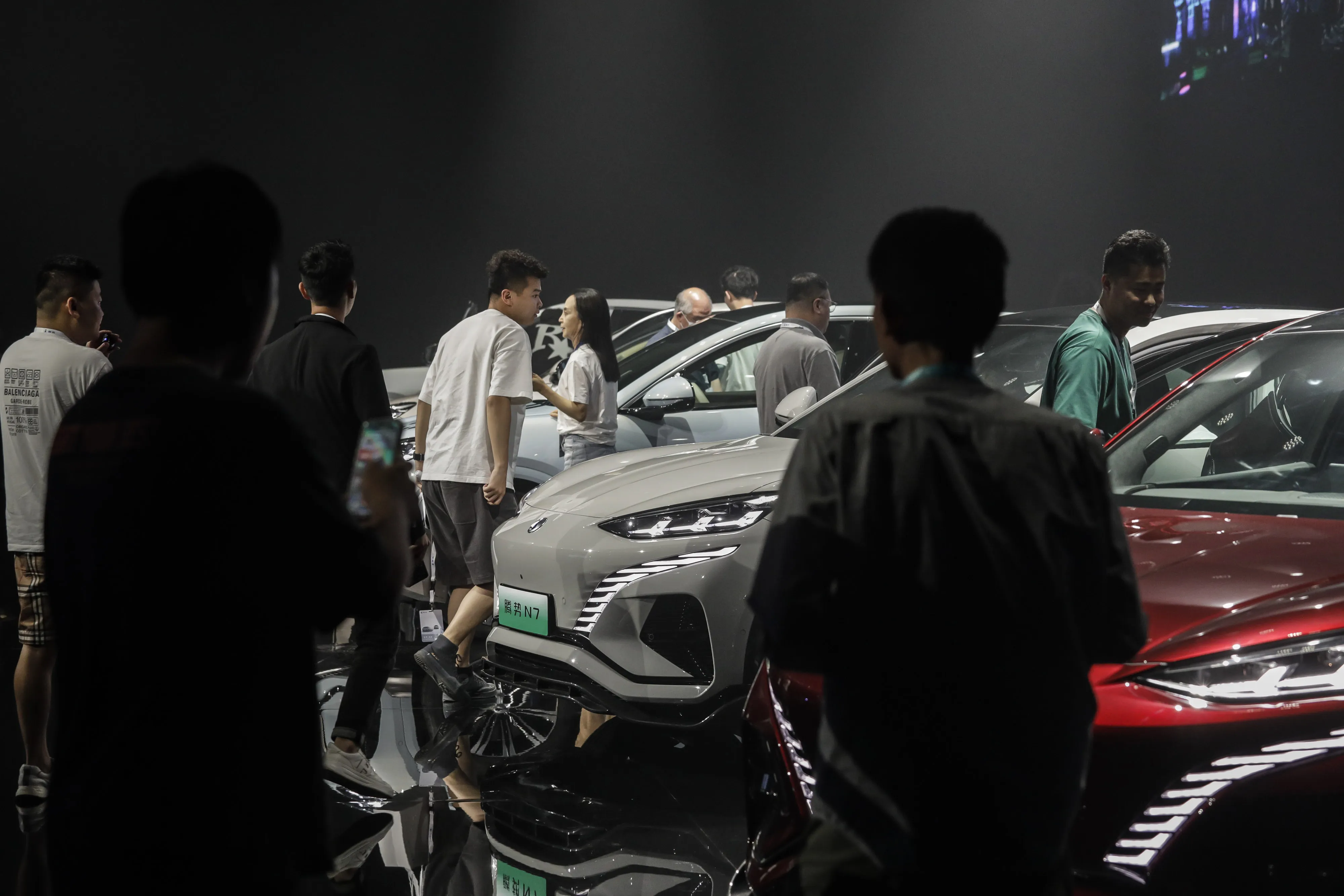BYD Co. Denza N7 electric sport utility vehicles unveiled at an event in Beijing.