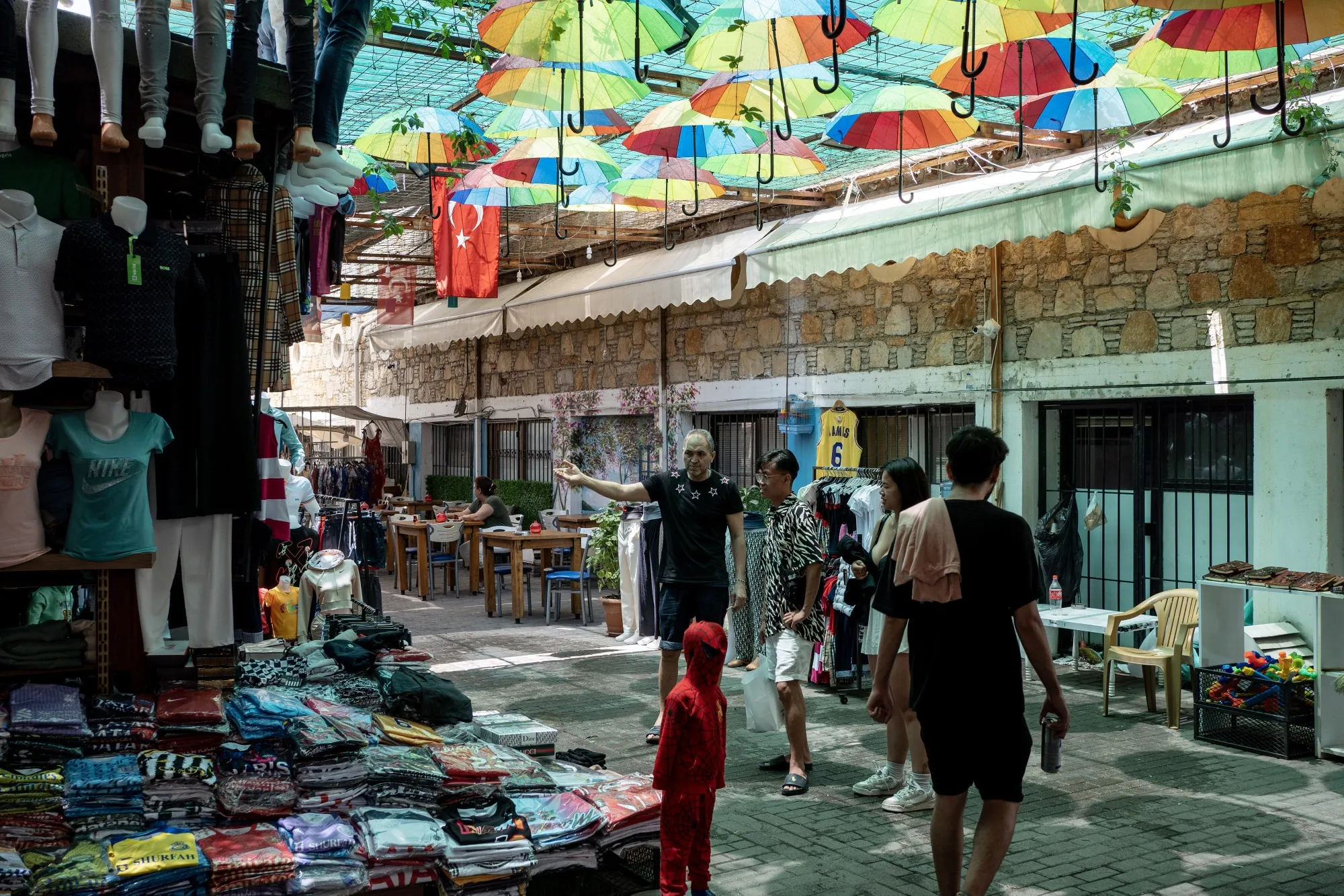 Customers at a local market in Bodrum, Turkey.