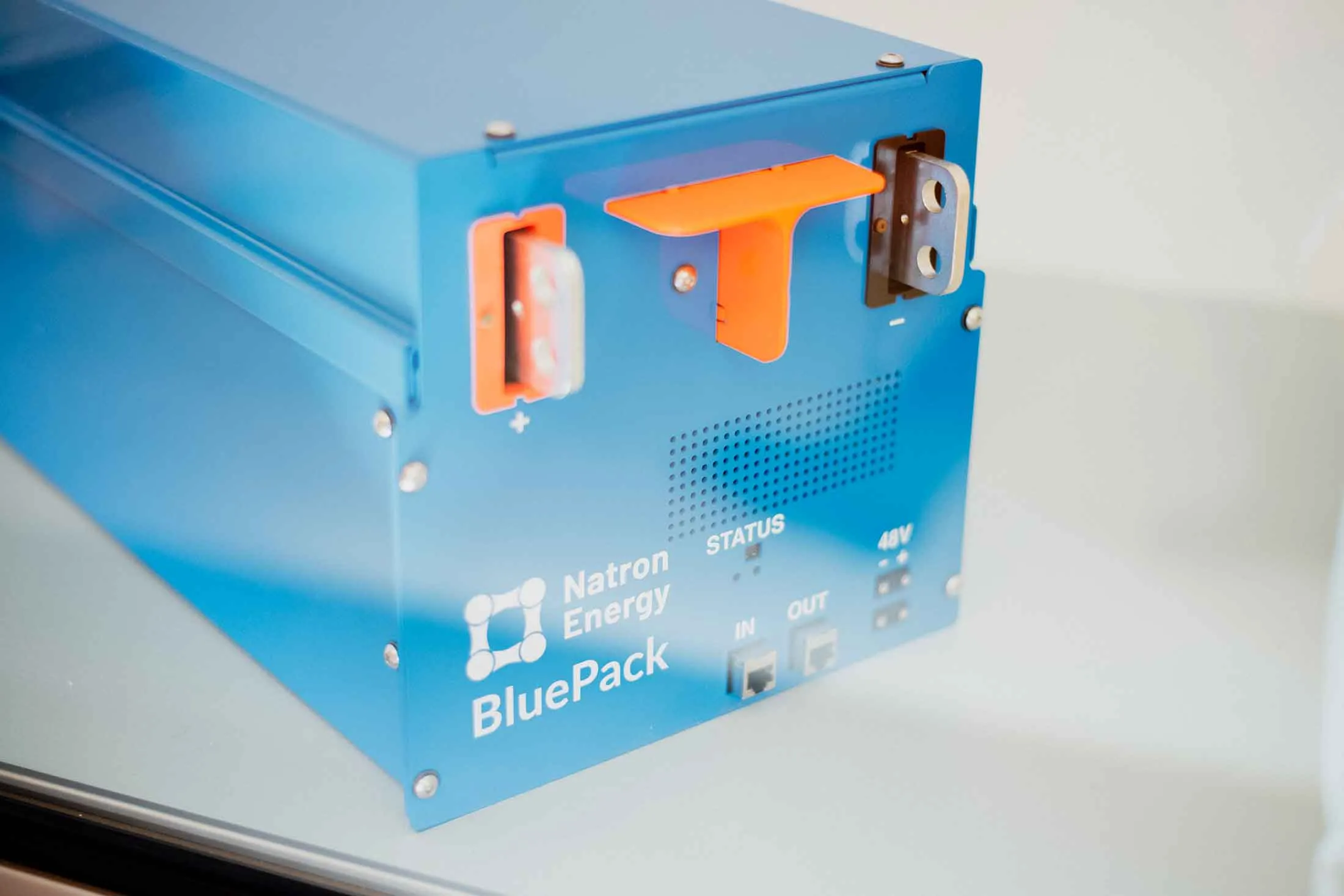 A Natron Energy sodium-ion battery pack.