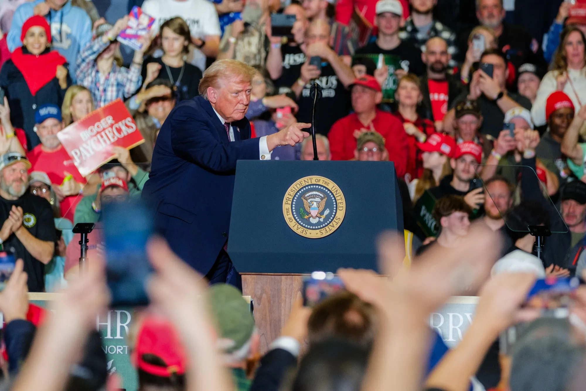 US President Donald Trump during an event in Rocky Mount, North Carolina, on Dec. 19, 2025.