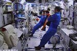 The Shenzhou-13 astronauts watching the Tianzhou-2 cargo spacecraft leaving the core module of China's Tiangong space station on March 27.
