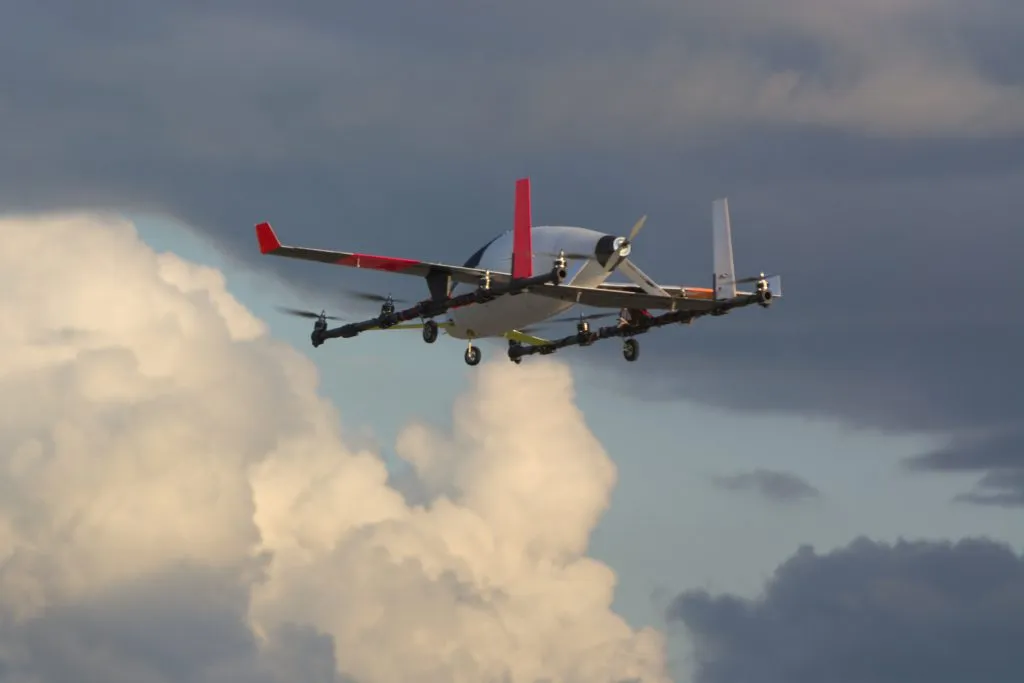 An eVTOL electric aircraft made by Aurora Flight Sciences, which Boeing purchased last year.