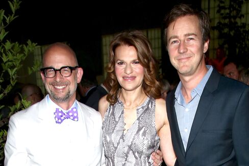 Joshua David, Sandra Bernhard and Edward Norton. Photographer: Paul Zimmerman/Getty Images