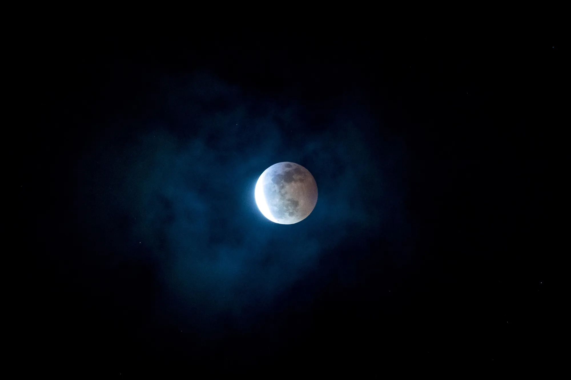 Super Blood Wolf Moon Rises Above San Francisco