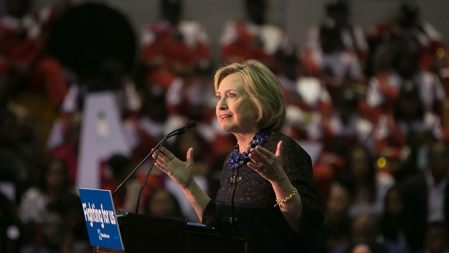 Democratic presidential candidate Hillary Clinton speaks on Oct. 30, 2015, in Atlanta.
