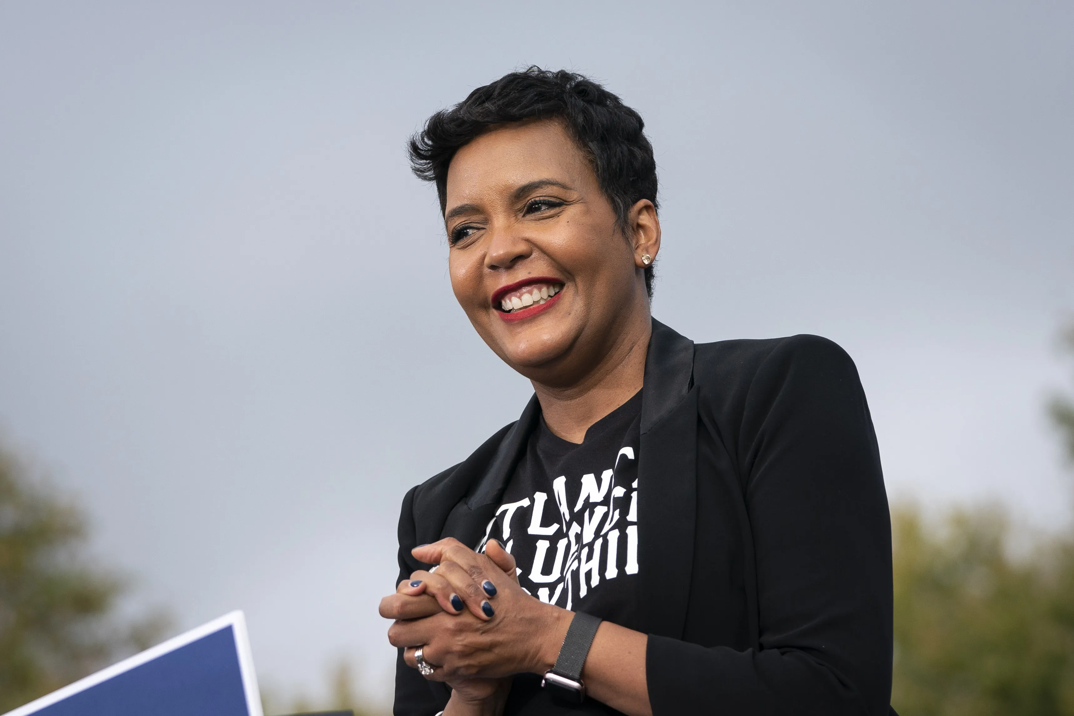 Keisha Lance Bottoms speaks during a Biden rally in October.