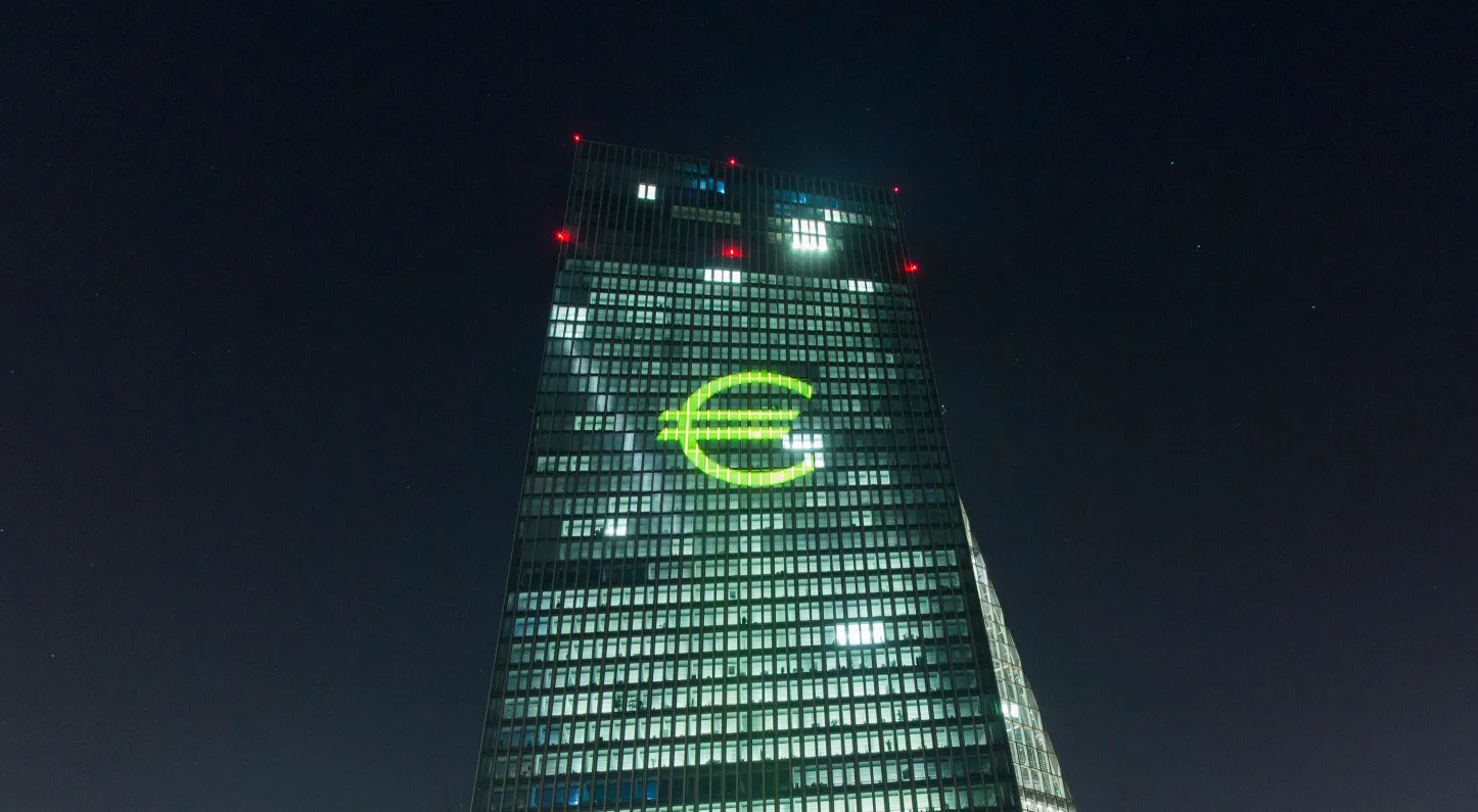 The European Central Bank's Headquarters Illuminated During Luminale Light Festival