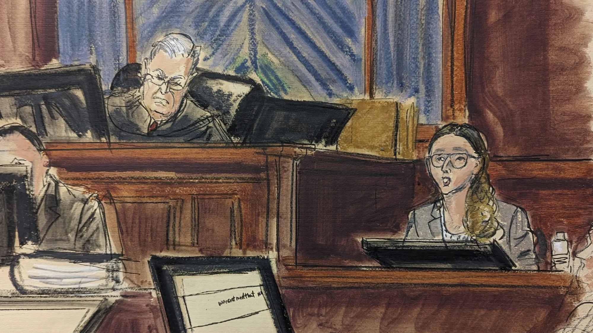 Former Alameda Research CEO Caroline Ellison testifies during Sam Bankman-Fried's trial in Manhattan federal court.