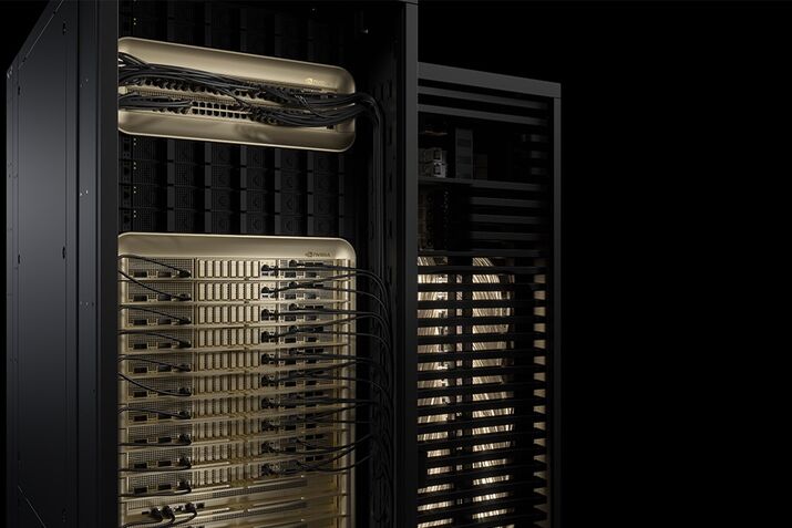 An NVIDIA GB300 NVL72 Supercomputing Cluster.