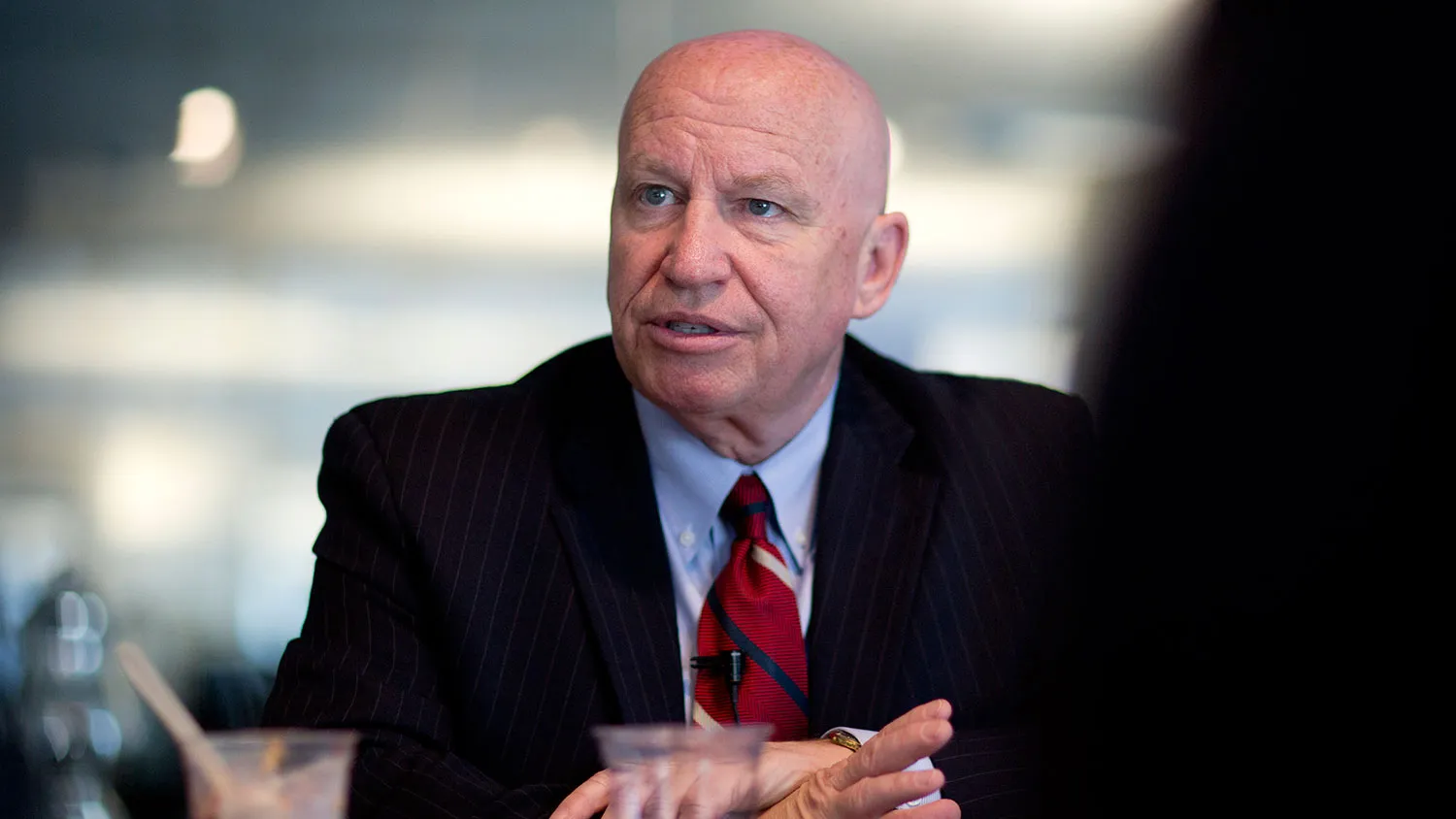 Representative Kevin Brady, a Republican from Texas, speaks during an interview in Washington, D.C., U.S., on Friday, Feb. 28, 2014.
