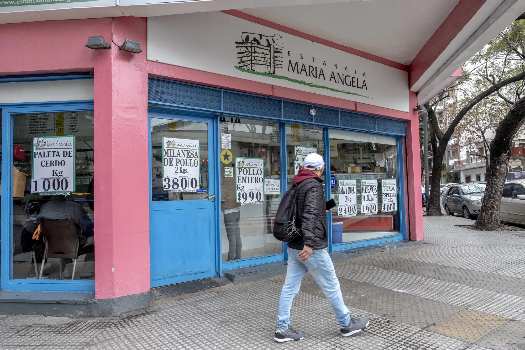 Prices displayed at a butcher shop in Buenos Aires on Aug. 18, days after Argentina’s central bank devalued the peso.