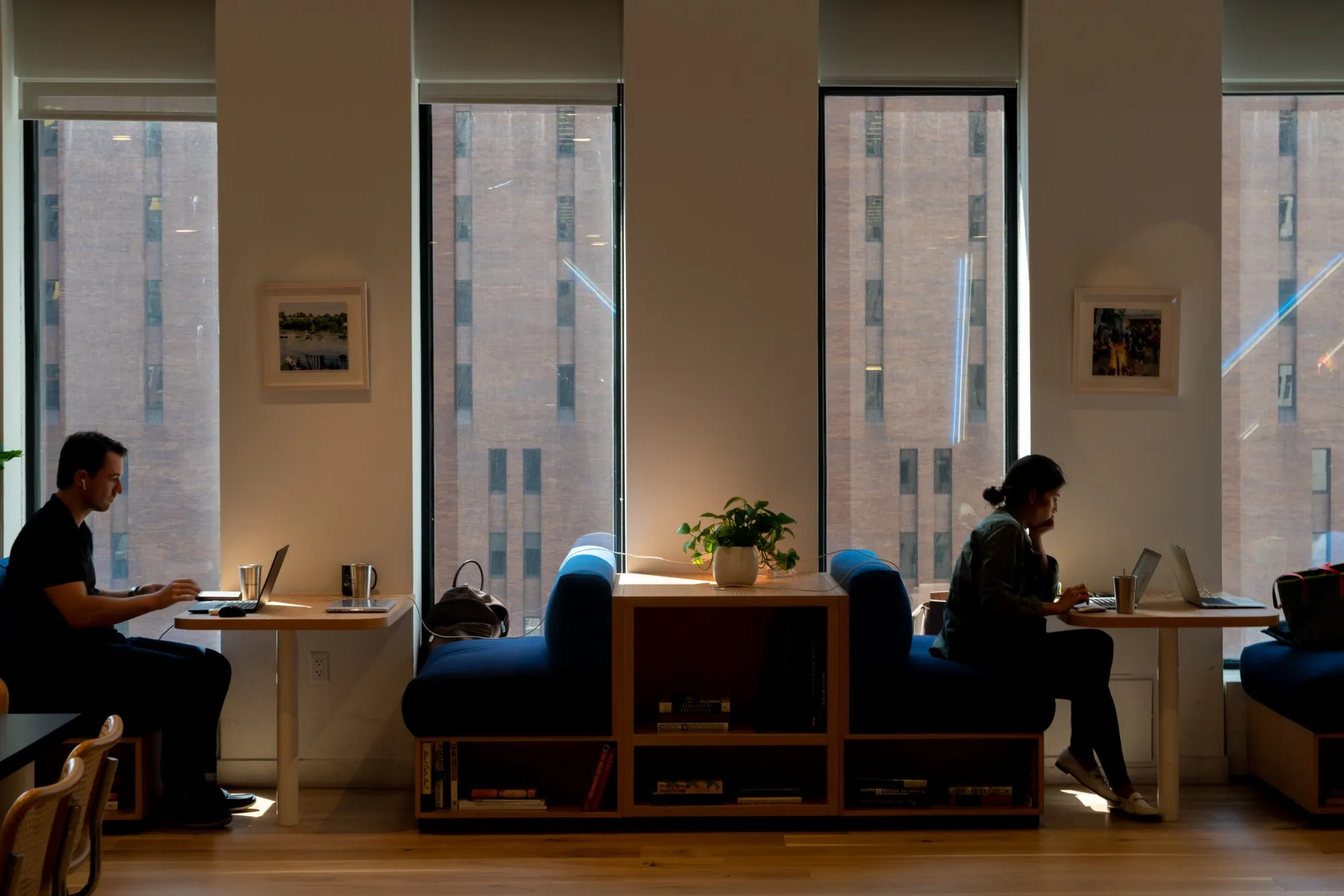Members work at a WeWork office in New York.