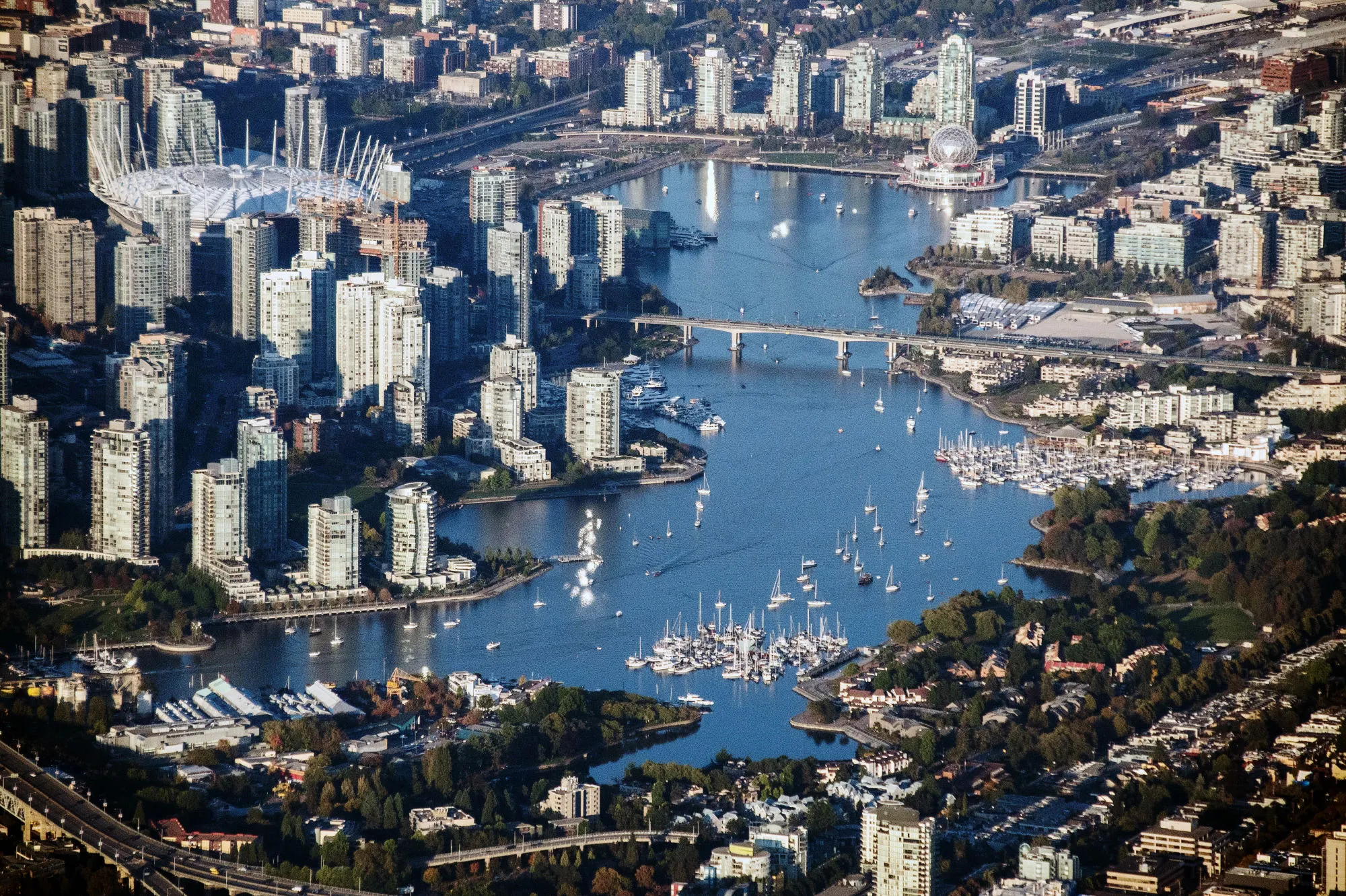BC Place Stadium, top left, in Vancouver.&nbsp;