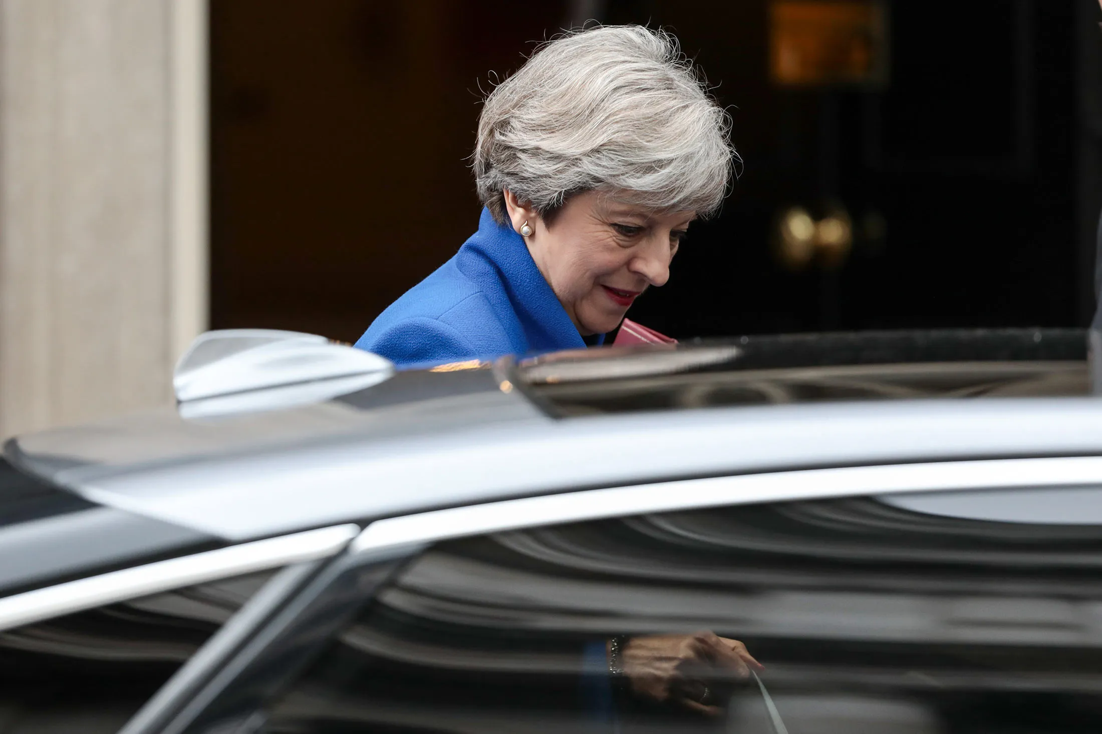 Theresa May, U.K. prime minister, leaves number 10 Downing Street in London.
