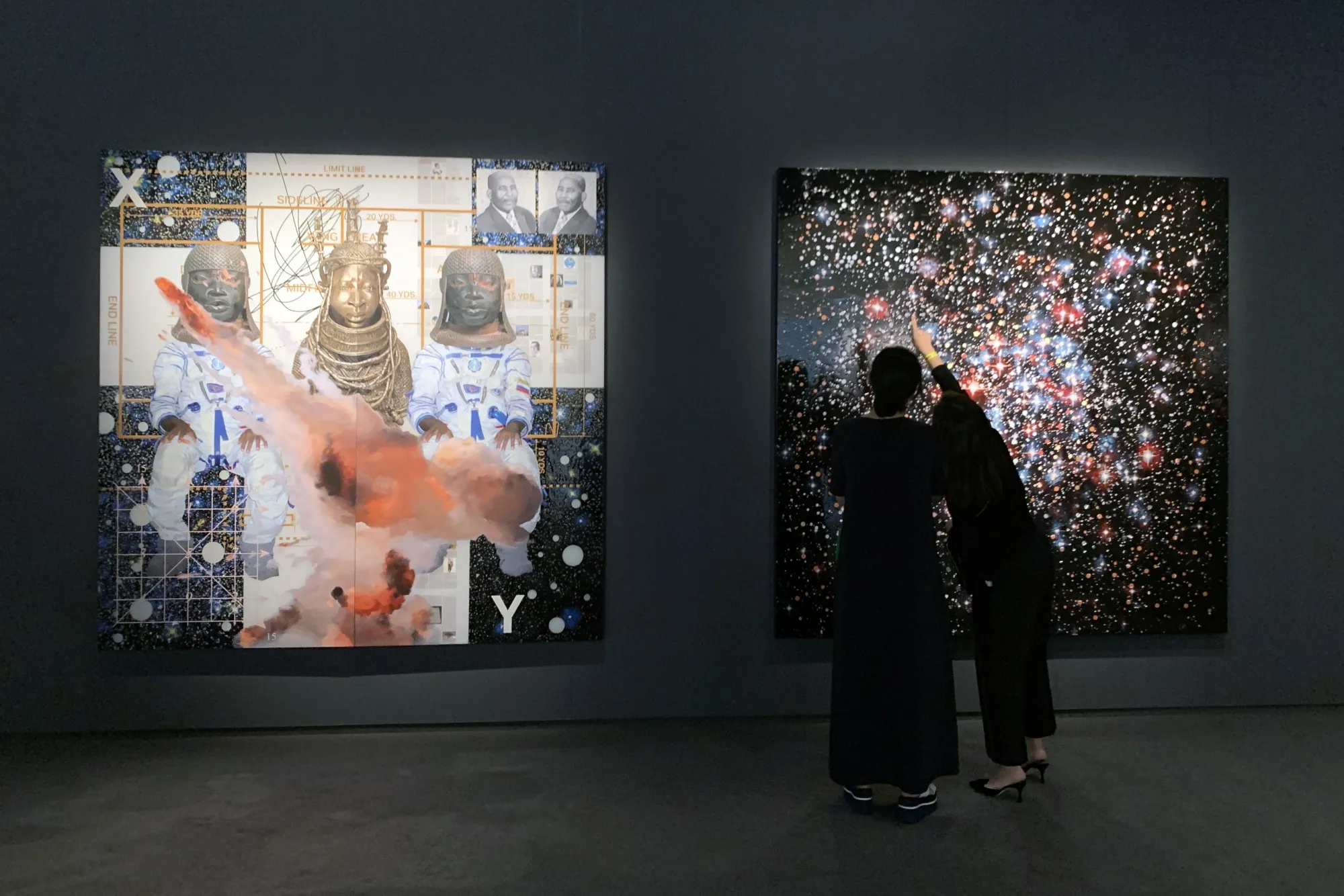 "United States of Africa”&nbsp;and “Black Star Line” by Tavares Strachan&nbsp;on the opening day of Frieze Seoul.