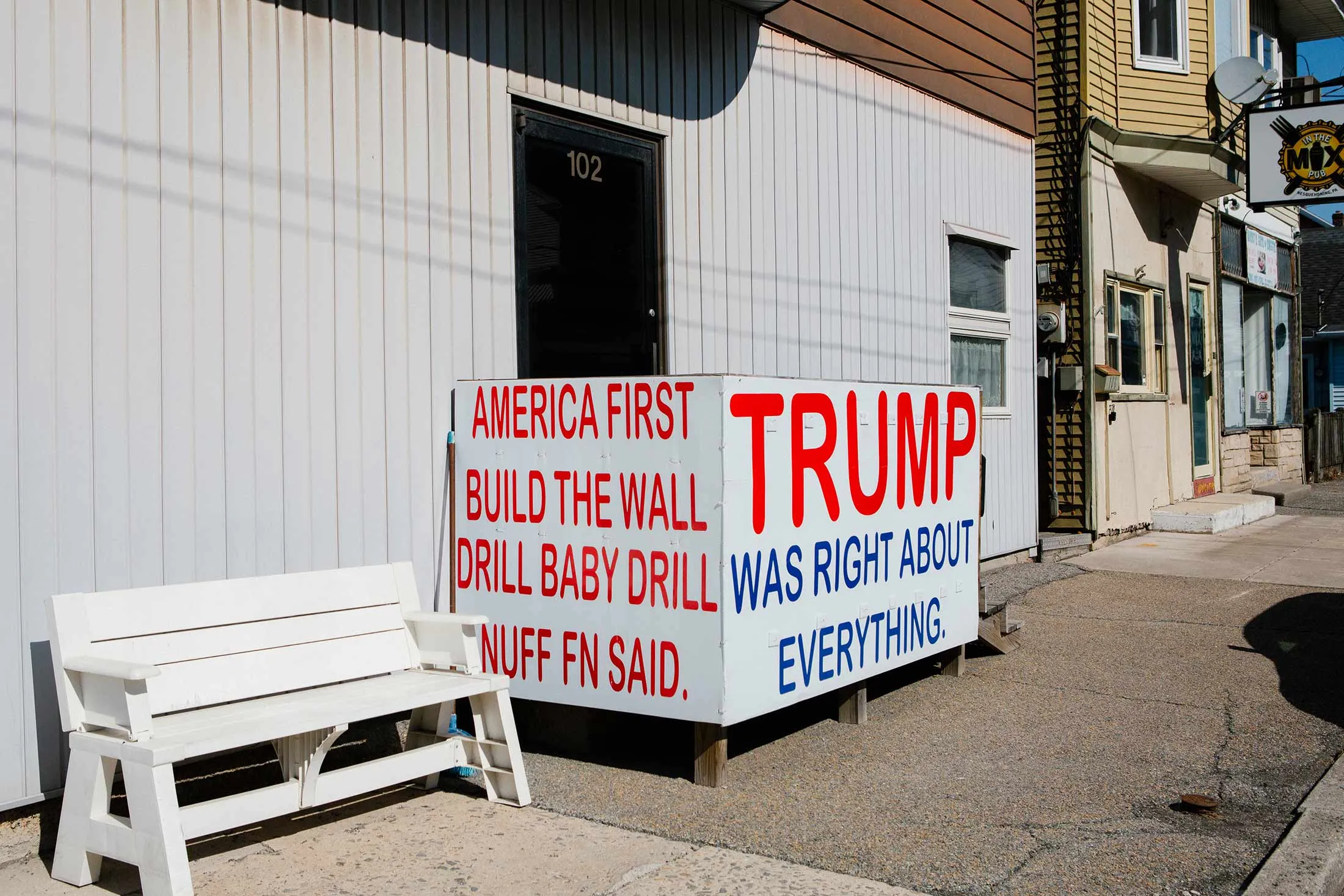 A political sign in Nesquehoning town center.