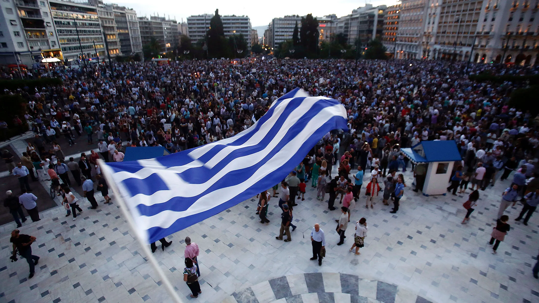 A rally in support of the European Union (EU) at Syntagma Square in Athens on, June 18, 2015.
