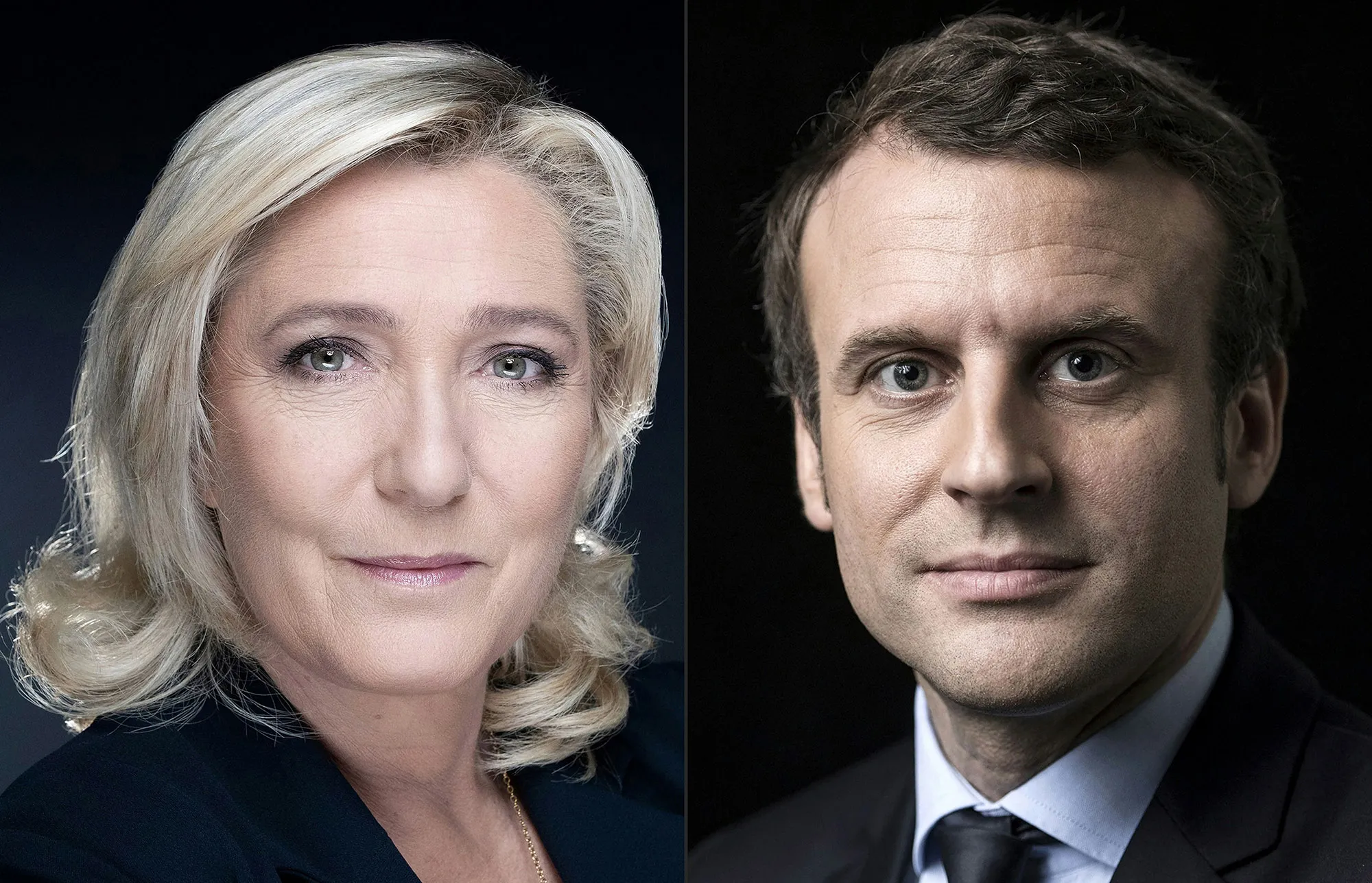 Marine Le Pen and Emmanuel Macron.
