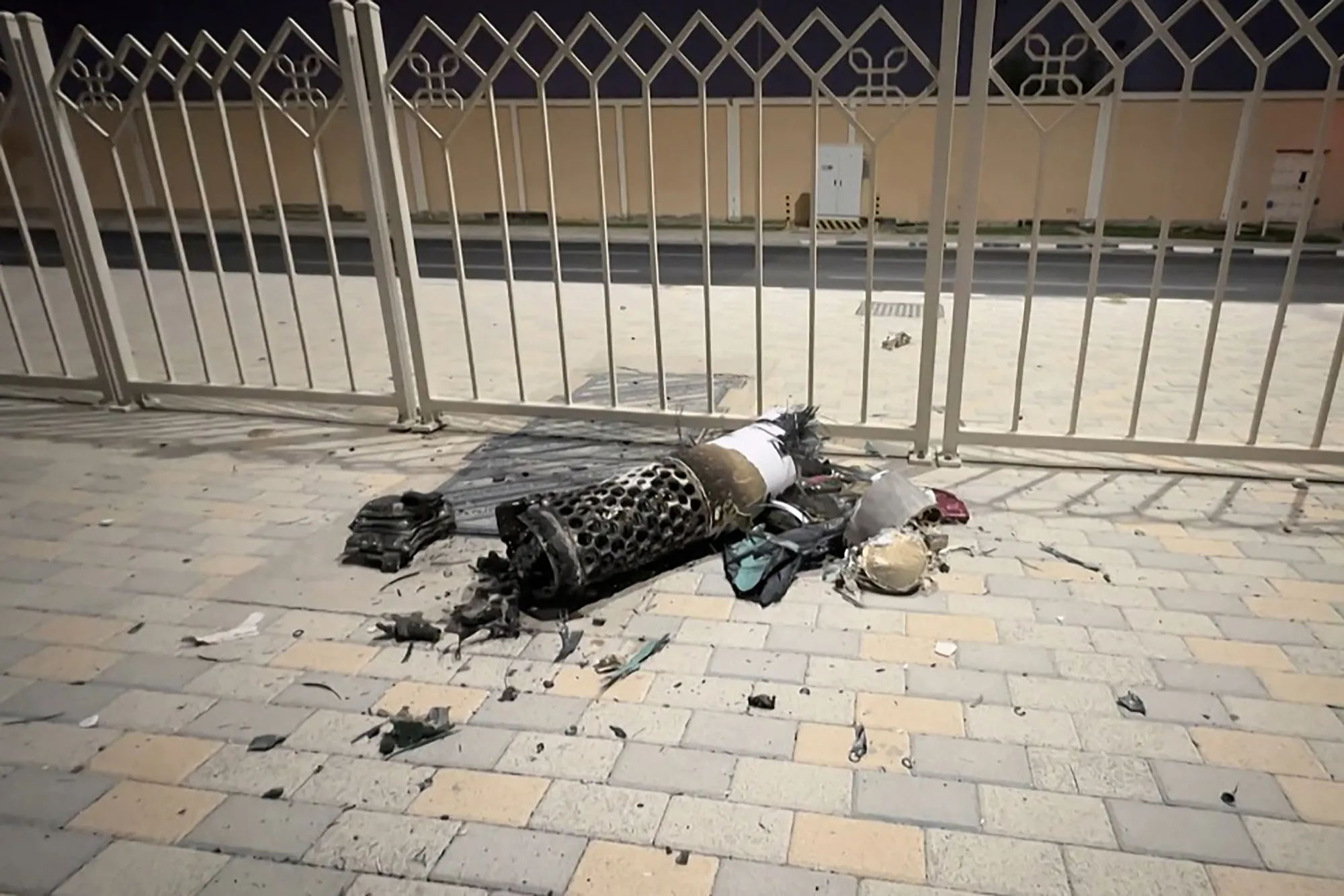 The remnants of an Iranian missile intercepted over Qatar on June 23.