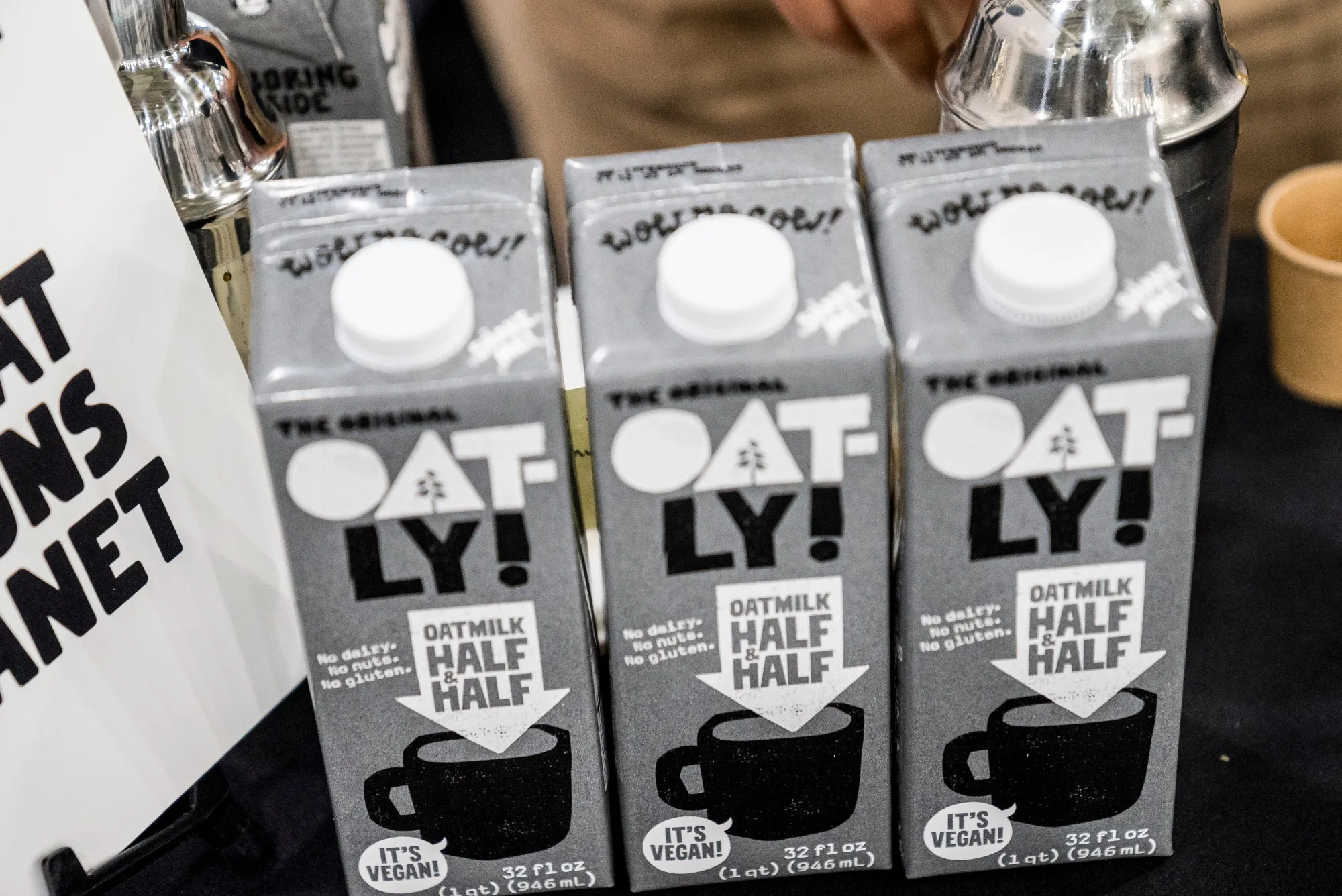 Oatly Group half and half at the Plant-Based World Expo in New York, US, on Wednesday, Sept. 11, 2024.
