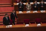 Xi Jinping, left,&nbsp;with Premier Li Keqiang at the Great Hall of the People on March 4.