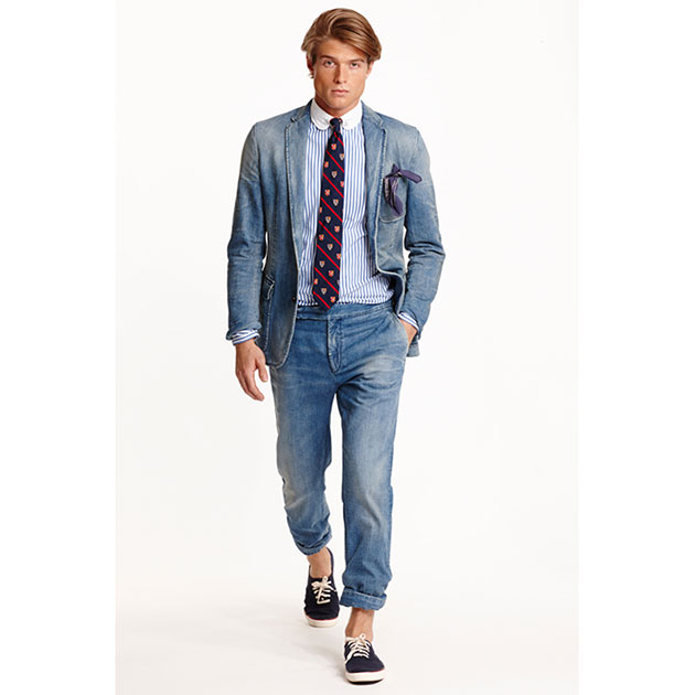Blue Single-breasted striped linen suit jacket | Itoh | MATCHES UK