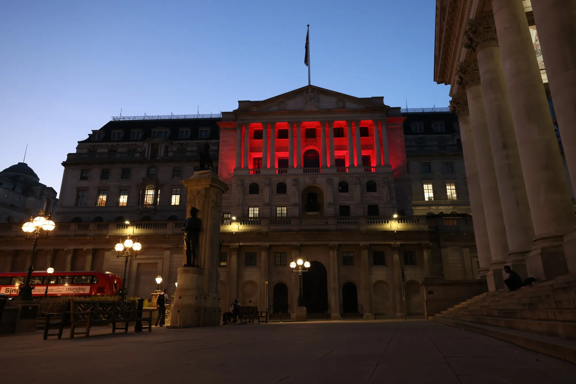 The Bank of England (BOE) in the City of London.