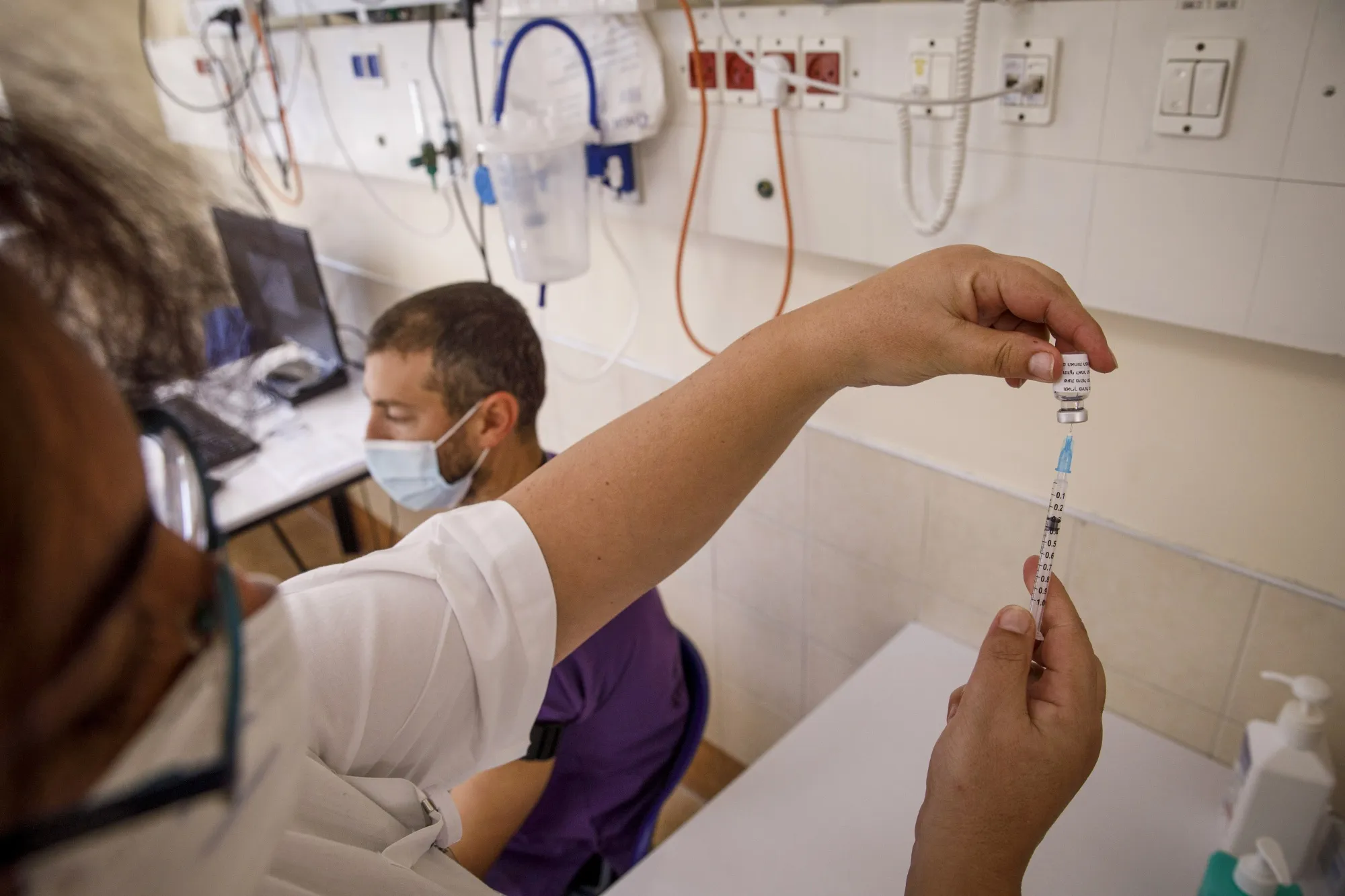 Vaccinations at a medical center in Holon, Israel.