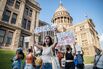 AUSTIN, TX - SEPT 1: Pro-choice protesters march outside the Te