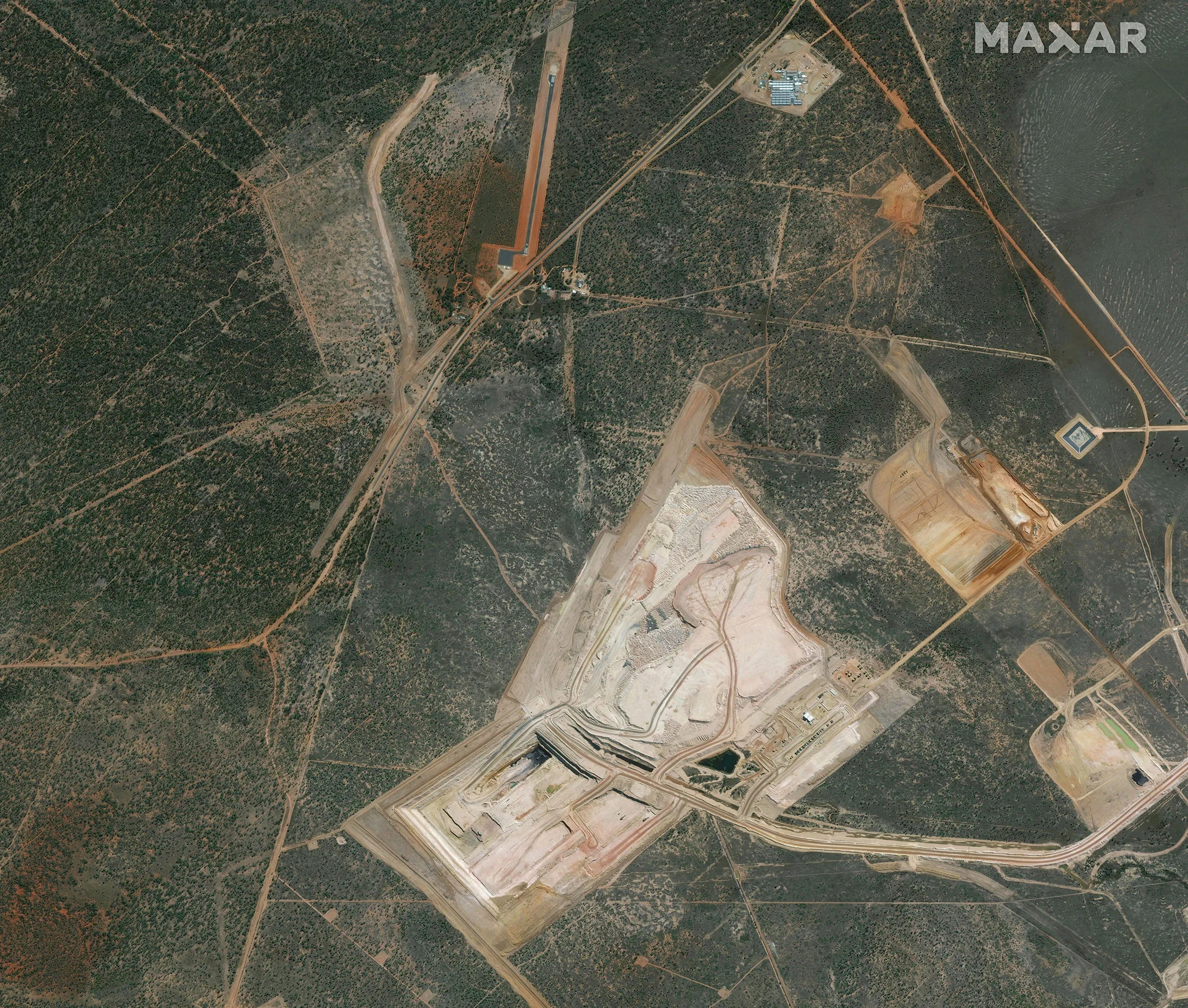 Satellite image of tCarmichael mine in Australia.