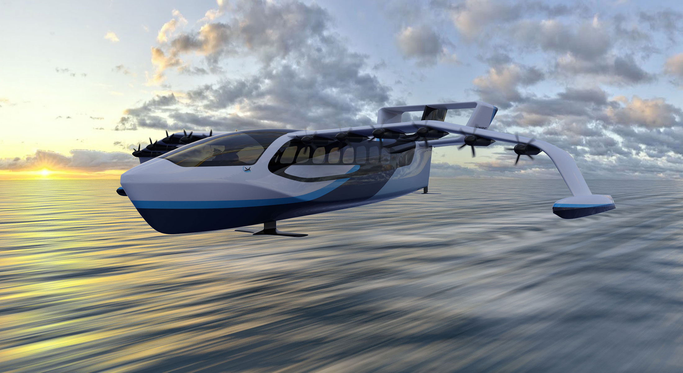 A rendering of Regent’s 12-passenger seaglider.