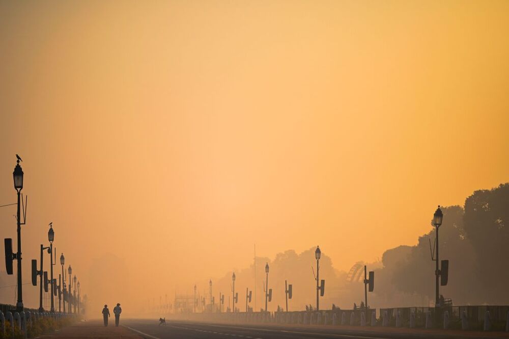 Early-morning smog in New Delhi.