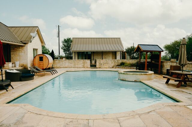 A pool area at one of the property's ranch homes.