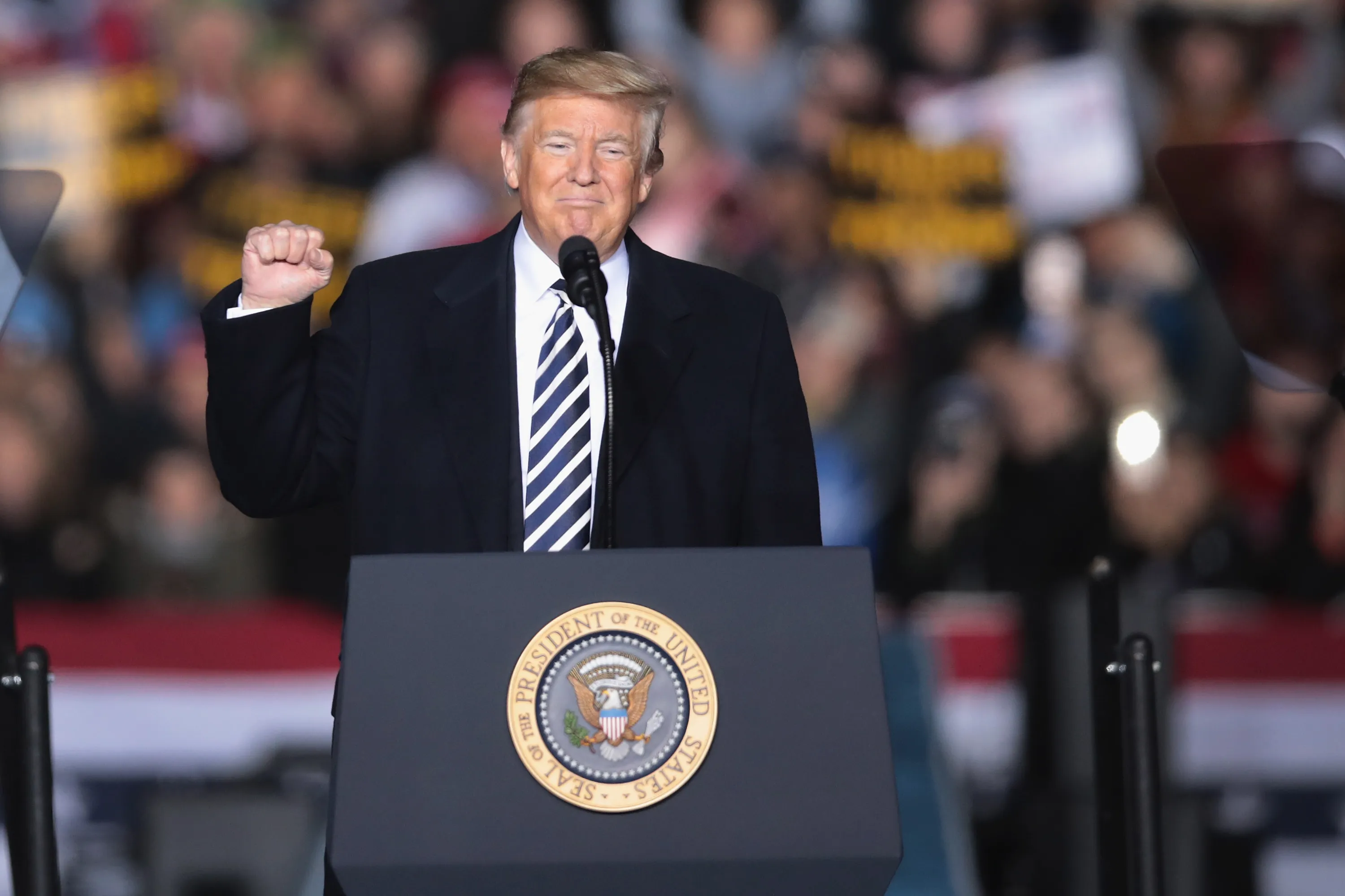 Donald Trump speaks at a rally in Columbia, Missouri on Nov. 1.