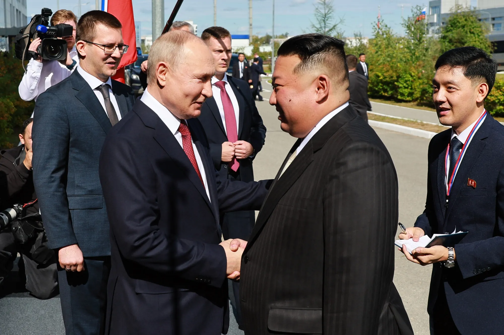 Vladimir Putin and&nbsp;Kim Jong Un meeting in Amur region of Russia&nbsp;in September.