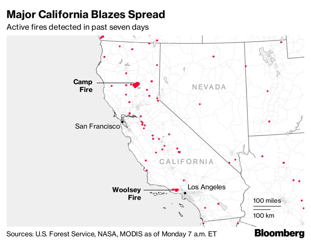 California Wildfires Have Burned Almost 200 000 Acres Map