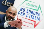 Gianluigi Paragone launches his new 'No Europa Per l'Italia' political party in Rome, Italy, on July 23.