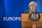 Theresa May speaks in Brussels, Belgium, on March 9, 2017.

