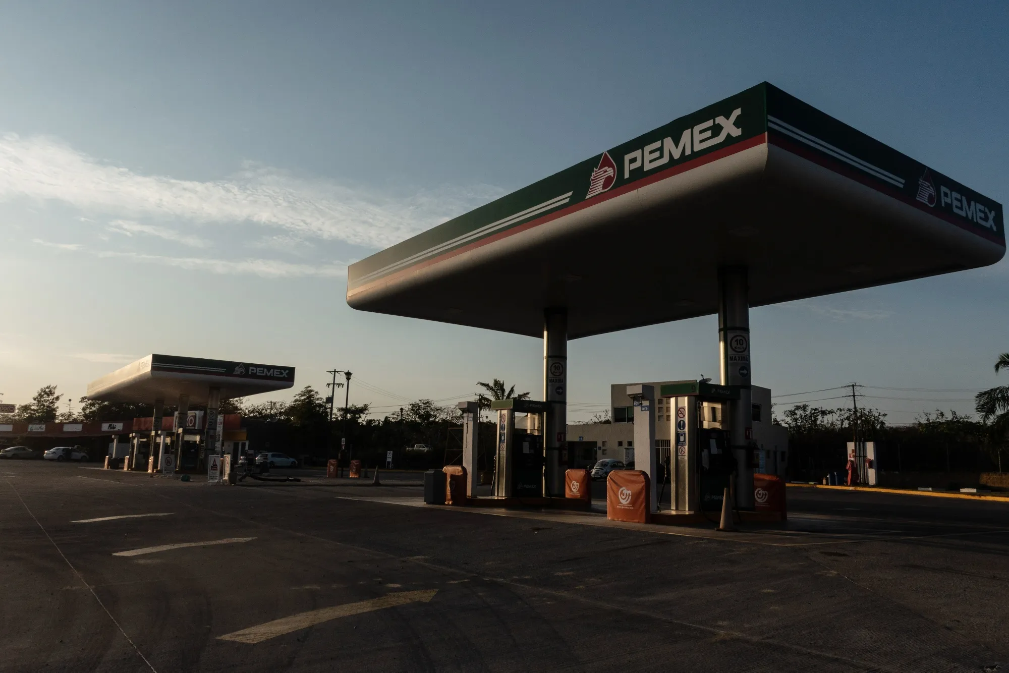 A Petroleos Mexicanos gas station in Punta de Mita, Nayarit state, Mexico.