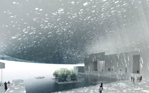 A conceptual model of proposed Jean Nouvel designed Louvre Museum in Abu Dhabi