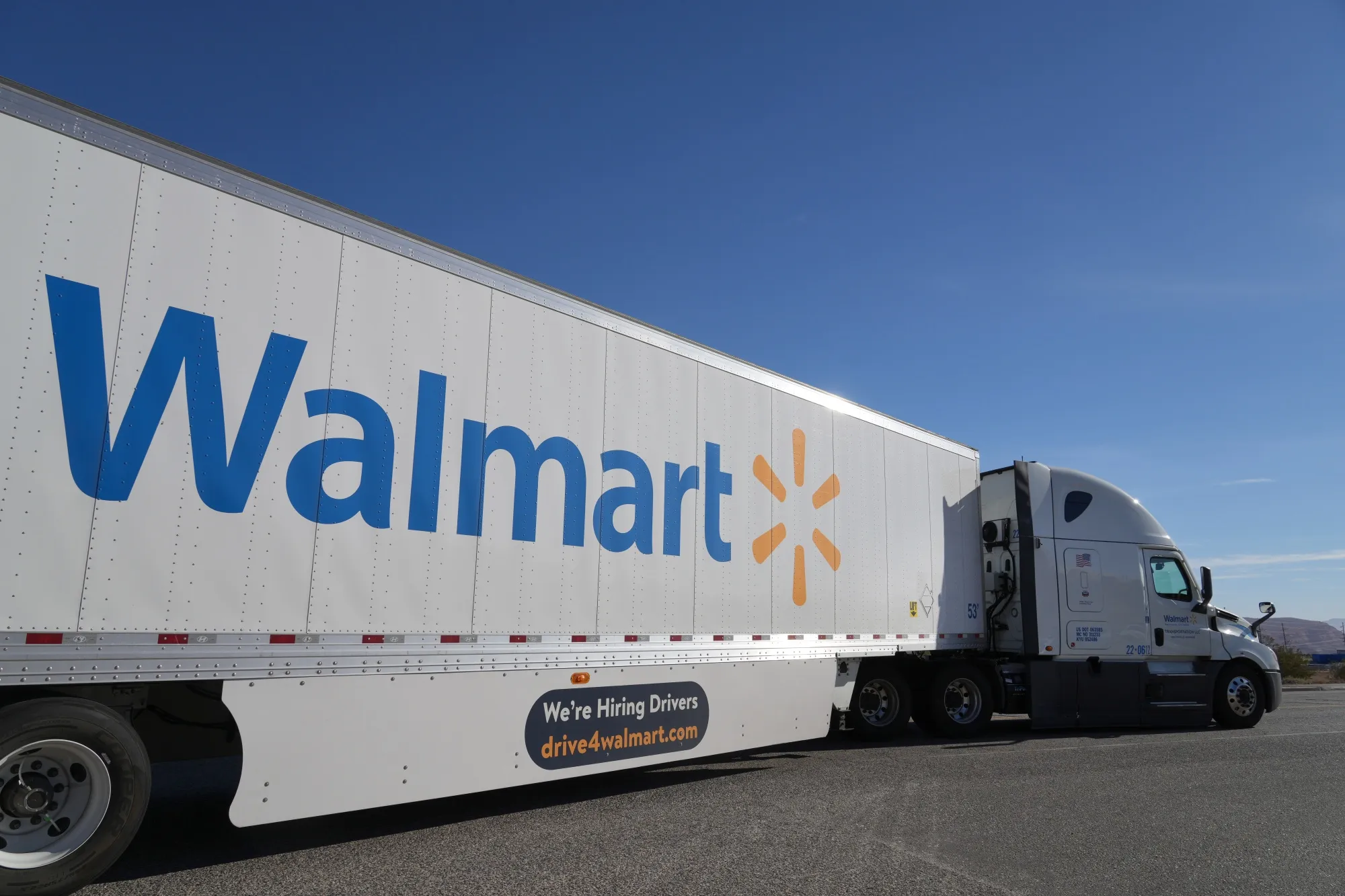 A Walmart truck departs a distribution center in Saint George, Utah, US.