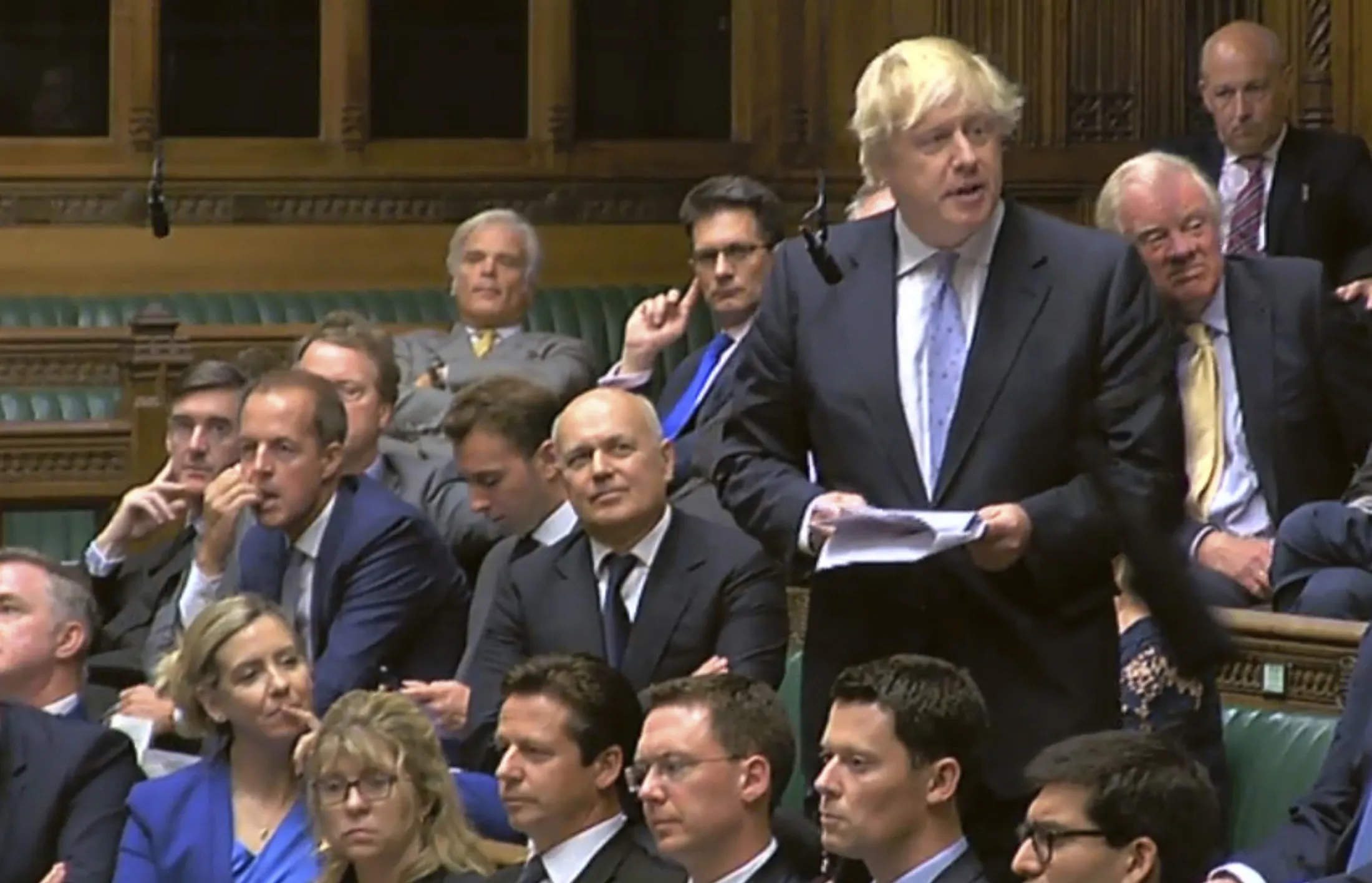 Boris Johnson gives&nbsp;a statement to the House of Commons in London on July 18.