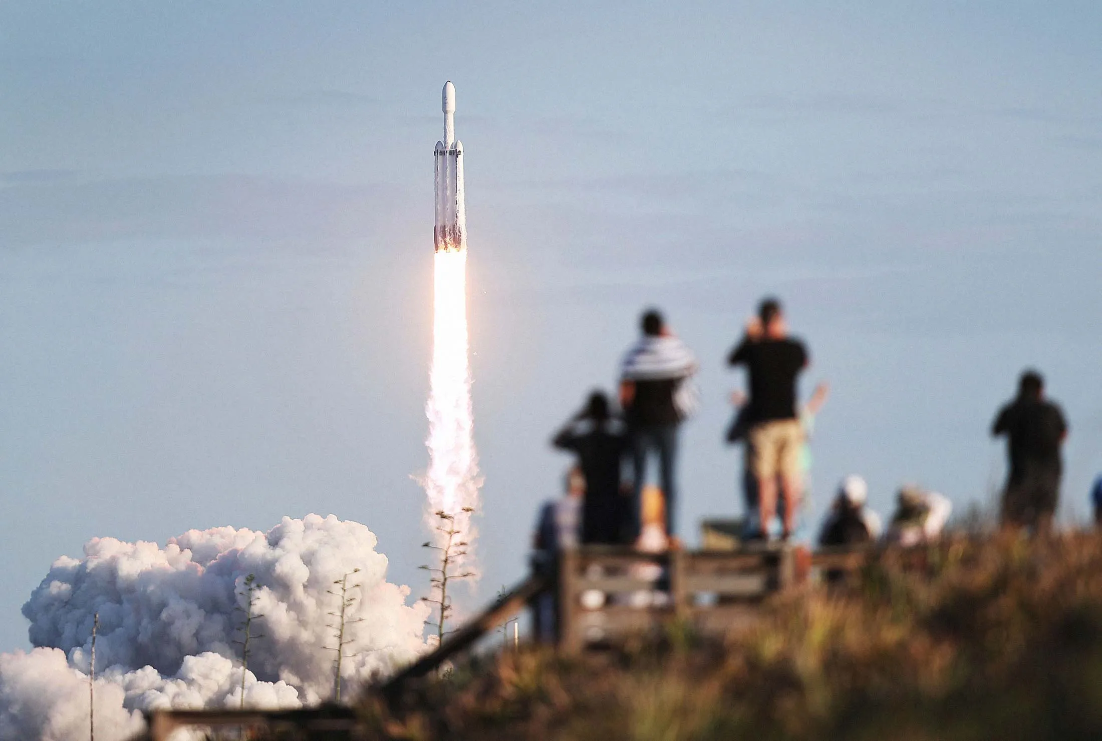 The SpaceX Falcon Heavy rocket lifts off from NASA’s Kennedy Space Center in Titusville, Florida in 2019.