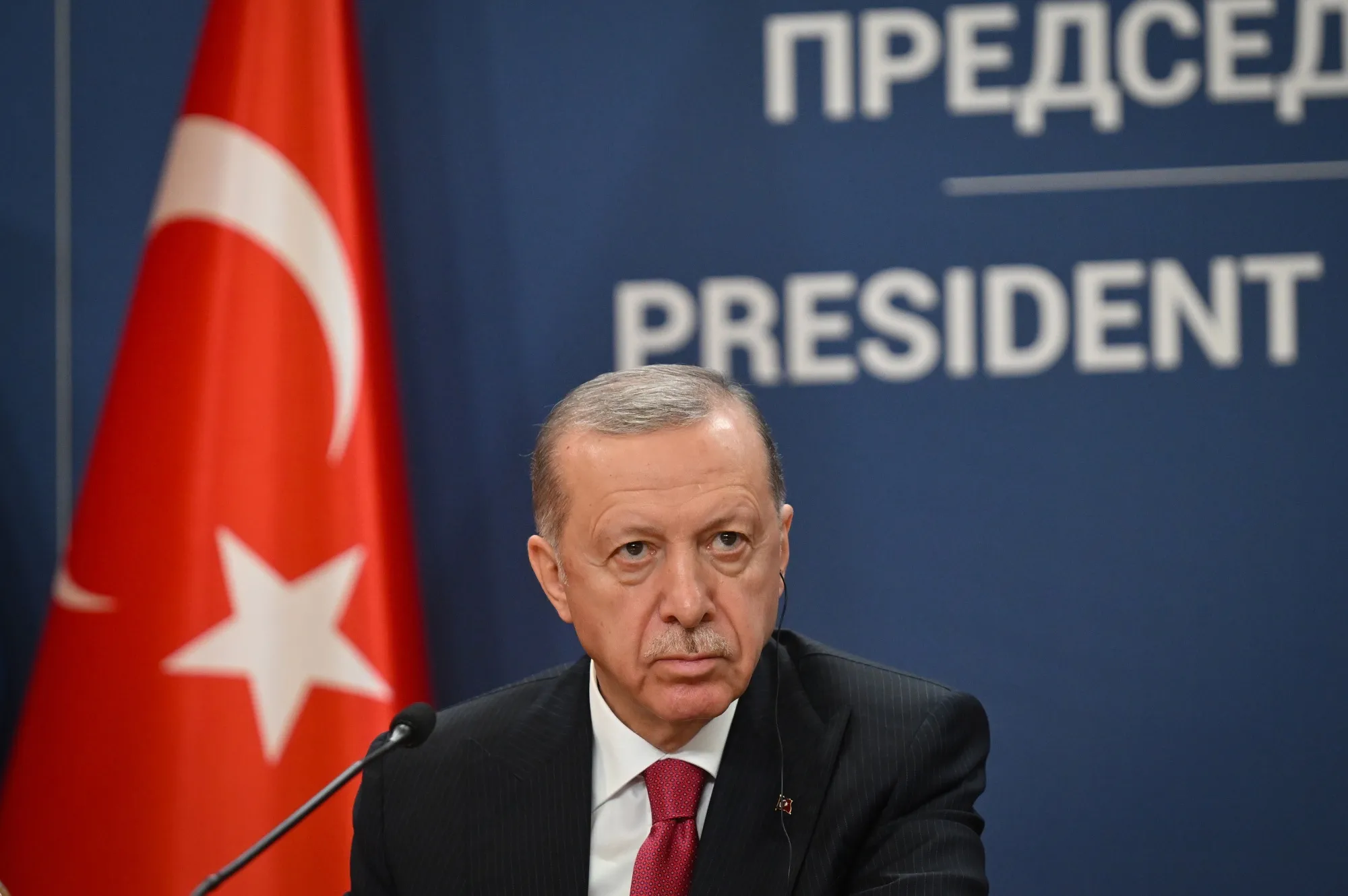 Recep Tayyip Erdoğan in Belgrade in October.