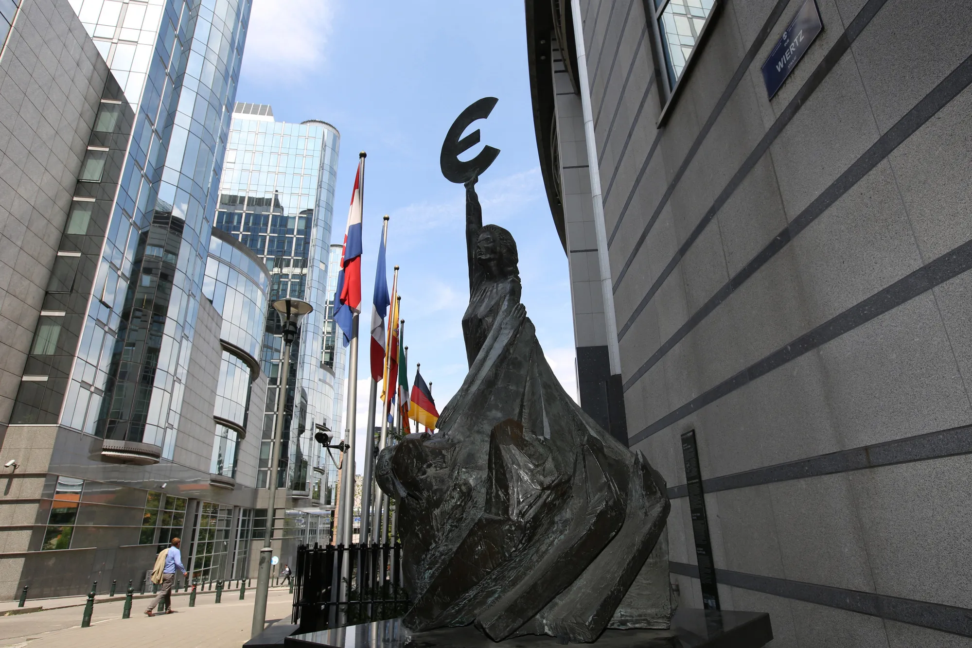 The European parliament buildings in Brussels.