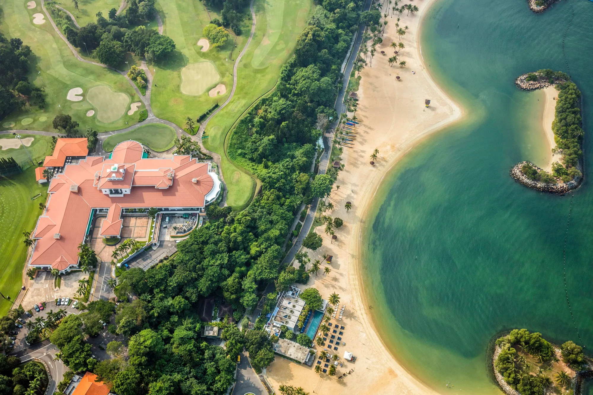 Sentosa Golf Club, left, on Sentosa Island.