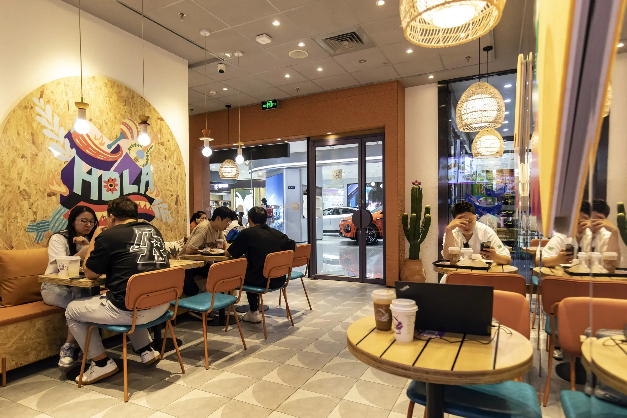 Customers at a Yum China Taco Bell restaurant in Xi'an, China.